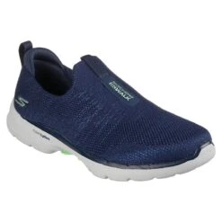 Skechers Women's Go Walk 6 - Glimmering Slip-On Runners Navy / Green -underwear Zone 124502 nvgr large