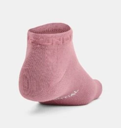 Under Armour Unisex Essential Low Cut Socks 3 Pack Pink Elixir / White / Halo Grey -underwear Zone 1365745697 3