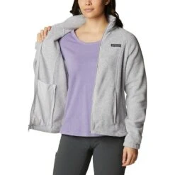 Columbia Women's Benton Springs™ Full Zip Fleece Jacket Cirrus Grey Heather -underwear Zone 1372111 034 a3 presethigh res jpeg 300 dpi