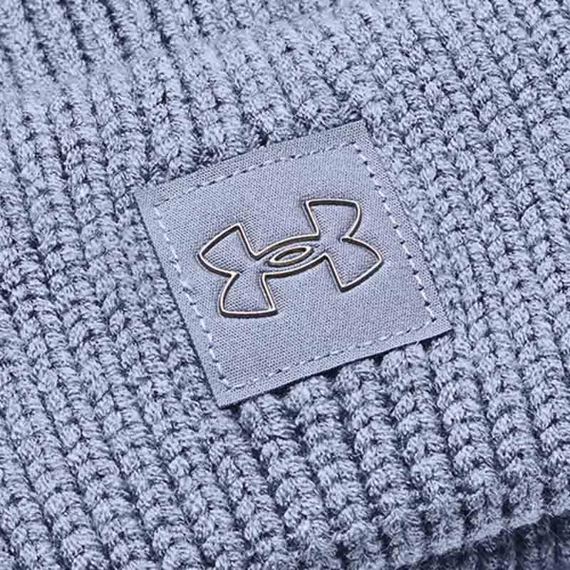 Under Armour Women's ColdGear® Infrared Halftime Ribbed Pom Beanie Aurora Purple / Metallic Tin 2 Under Armour Women's ColdGear® Infrared Halftime Ribbed Pom Beanie Aurora Purple / Metallic Tin - Image 2