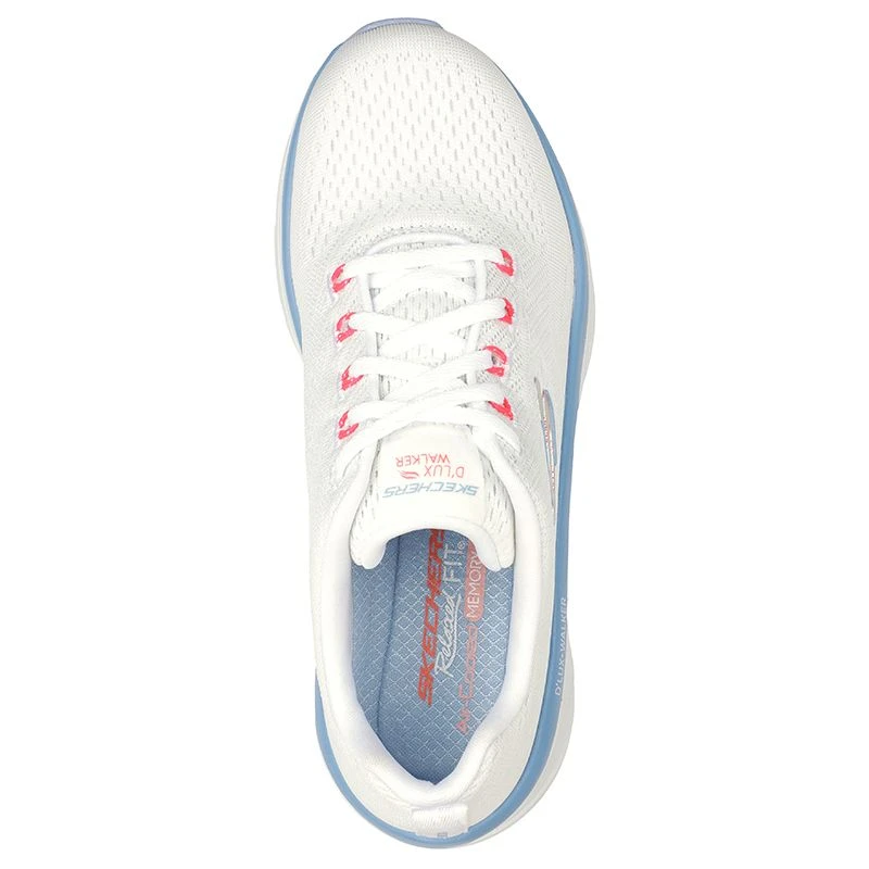 Skechers Women's Relaxed Fit: D'Lux Walker - Fresh Finesse Runners White / Pink / Blue 4 Skechers Women's Relaxed Fit: D'Lux Walker - Fresh Finesse Runners White / Pink / Blue - Image 4