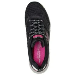 Skechers Women's Hillcrest Pure Escapade Walking Shoes Black Leather / Mesh / Multi Trim -underwear Zone 149821 bkmt b large
