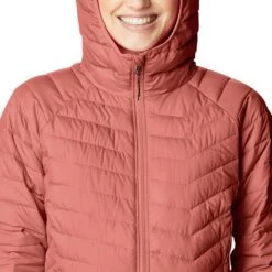 Columbia Women's Powder Lite™ Hooded Jacket Dark Coral -underwear Zone 1699071 639 a2 presethigh res jpeg 300 dpi