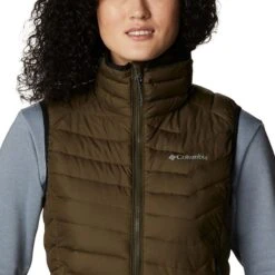Columbia Women's Powder Lite™ Gilet Olive Green -underwear Zone 1757411 319 a2 presethigh res jpeg 300 dpi