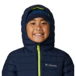 Columbia Kids' Powder Lite™ Hooded Jacket Bright Indigo -underwear Zone 1802901432 12