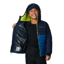 Columbia Kids' Powder Lite™ Hooded Jacket Bright Indigo -underwear Zone 1802901432 14