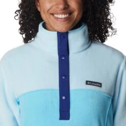 Columbia Women's Benton Springs™ 1/2 Snap Pullover Spring Blue / Dark Sapphire -underwear Zone 1860991 404 a2 presethigh res jpeg 300 dpi