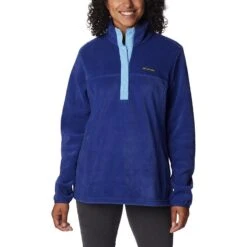 Columbia Women's Benton Springs™ 1/2 Snap Pullover Dark Sapphire / Vista Blue -underwear Zone 1860991 432 f presethigh res jpeg 300 dpi