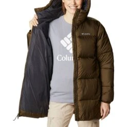 Columbia Women's Puffect™ Mid Hooded Jacket Olive Green -underwear Zone 1864791 319 a3 presethigh res jpeg 300 dpi