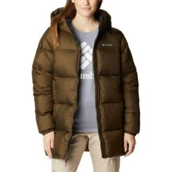Columbia Women's Puffect™ Mid Hooded Jacket Olive Green -underwear Zone 1864791 319 a4 presethigh res jpeg 300 dpi