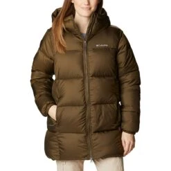 Columbia Women's Puffect™ Mid Hooded Jacket Olive Green