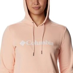 Columbia Women's Logo Hoodie Peach Blossom -underwear Zone 1895751 890 a2 presethigh res jpeg 300 dpi