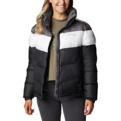 Columbia Women's Puffect™ Colourblock Jacket Black / White / City Grey -underwear Zone 1955101 010 f presethigh res jpeg 300 dpi