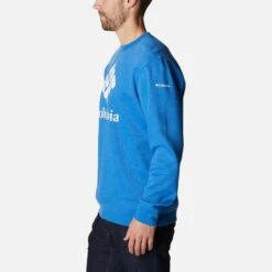Columbia Men's Trek™ Crew Sweatshirt Bright Indigo Heather -underwear Zone 1957933 434 a1