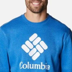 Columbia Men's Trek™ Crew Sweatshirt Bright Indigo Heather -underwear Zone 1957933 434 a2