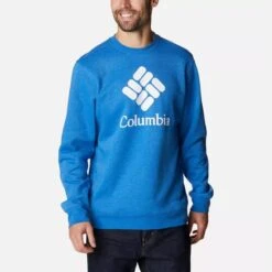 Columbia Men's Trek™ Crew Sweatshirt Bright Indigo Heather -underwear Zone 1957933 434 a3