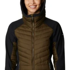 Columbia Women's Powder Lite™ Hybrid Hooded Jacket Olive Green / Black -underwear Zone 2007761 319 a2 presethigh res jpeg 300 dpi