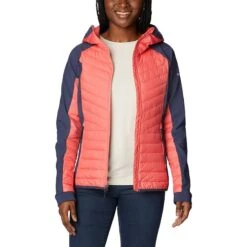 Columbia Women's Powder Lite™ Hybrid Hooded Jacket Blush Pink / Nocturnal -underwear Zone 2007761 614 a5 presethigh res jpeg 300 dpi