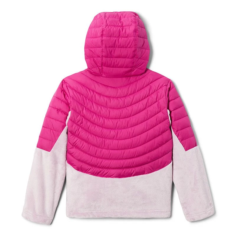 Columbia Kids' Powder Lite™ Novelty Hooded Jacket Wild Fuchsia / Aura 2 Columbia Kids' Powder Lite™ Novelty Hooded Jacket Wild Fuchsia / Aura - Image 2