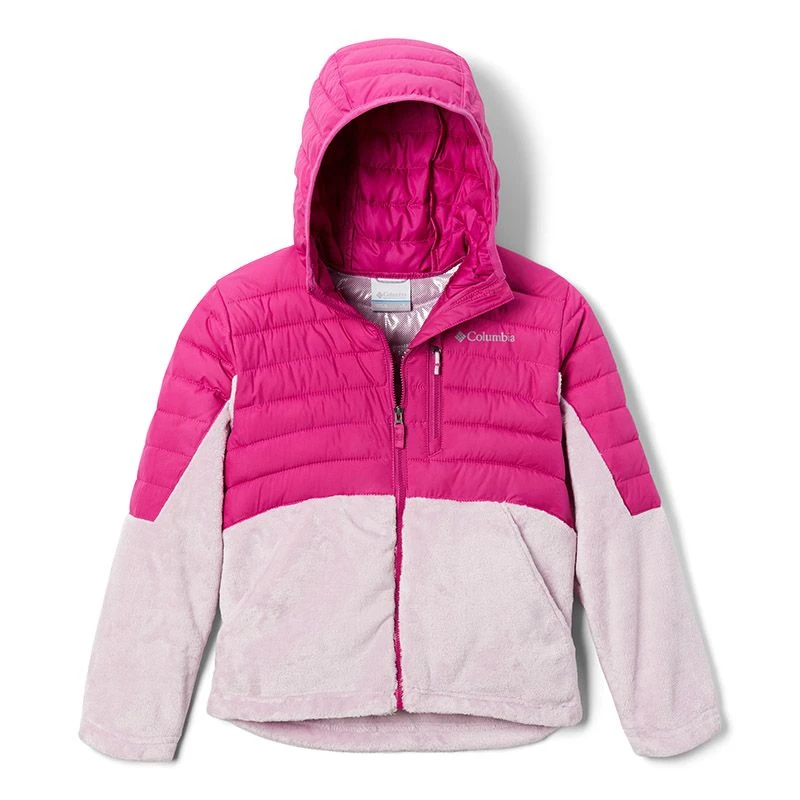 Columbia Kids' Powder Lite™ Novelty Hooded Jacket Wild Fuchsia / Aura 1 Columbia Kids' Powder Lite™ Novelty Hooded Jacket Wild Fuchsia / Aura