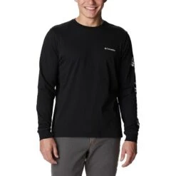 Columbia Men's CSC Basic Logo™ Long Sleeve T-Shirt Black / Csc Sleeve Logo -underwear Zone 2013561 010 f presethigh res jpeg 300 dpi