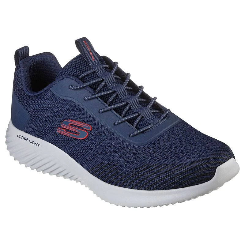 Skechers Men's Bounder Stretch Knit Runners Navy 1 Skechers Men's Bounder Stretch Knit Runners Navy