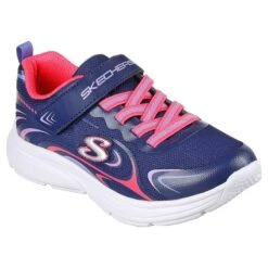 Skechers Kids' Wavy Lites - Eureka Shine Junior Runners Navy / Pink