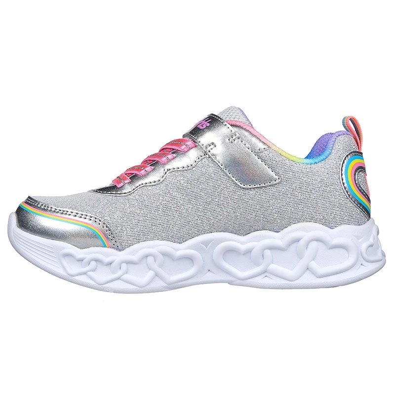 Skechers Kids' Infinite Heart Lights - Love Junior Runners Silver / Multi 2 Skechers Kids' Infinite Heart Lights - Love Junior Runners Silver / Multi - Image 2