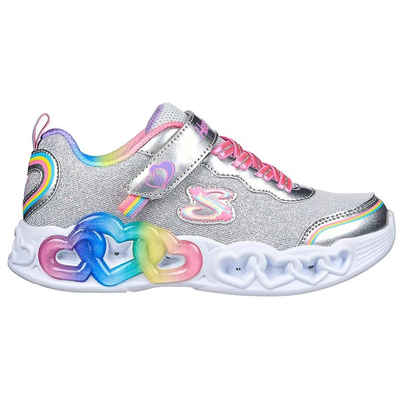 Skechers Kids' Infinite Heart Lights - Love Junior Runners Silver / Multi 1 Skechers Kids' Infinite Heart Lights - Love Junior Runners Silver / Multi