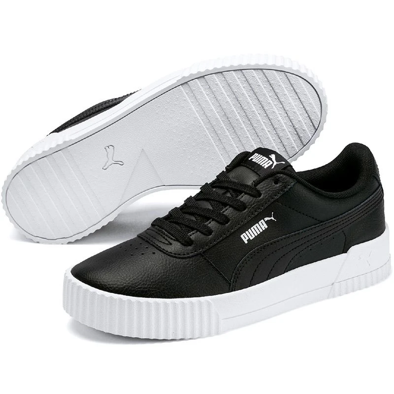 Puma Women's Carina Leather Trainers Black / White 3 Puma Women's Carina Leather Trainers Black / White - Image 3