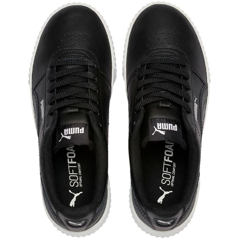 Puma Women's Carina Leather Trainers Black / White 4 Puma Women's Carina Leather Trainers Black / White - Image 4