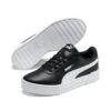 Puma Women's Carina Leather Trainers Black / Black / White