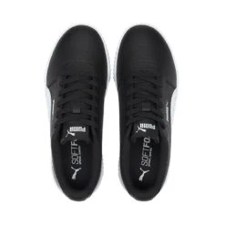 Puma Women's Carina Leather Trainers Black / Black / White -underwear Zone 370325 16 sv04