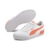 Puma Women's Carina Leather Trainers White / Fusion Coral