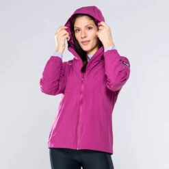 Women's Madison Hooded Rain Jacket Purple / Silver -underwear Zone 4t5a0321