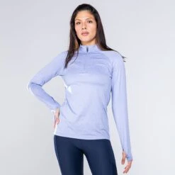Women's Madison Brushed Half Zip Top Blue