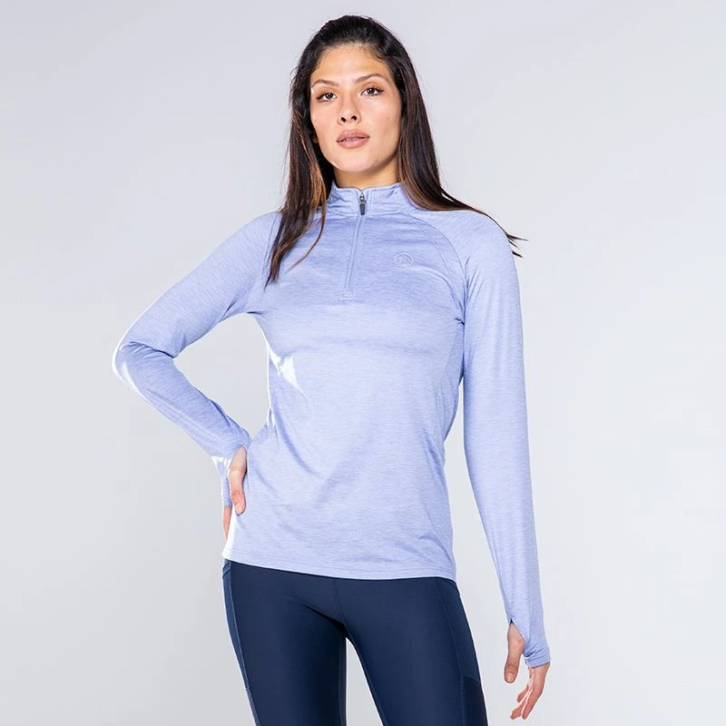 Women's Madison Brushed Half Zip Top Blue 1 Women's Madison Brushed Half Zip Top Blue