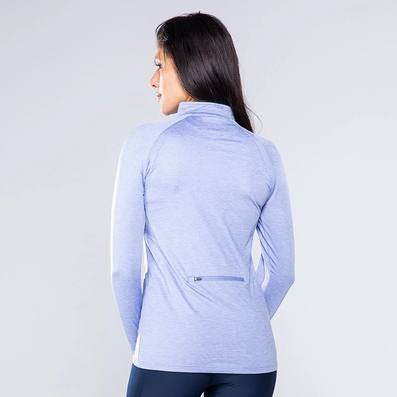Women's Madison Brushed Half Zip Top Blue 2 Women's Madison Brushed Half Zip Top Blue - Image 2