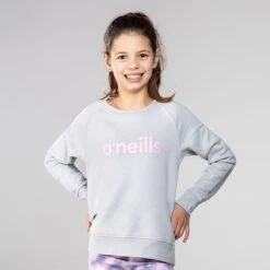 Kids' Emily Crew Neck Sweatshirt Grey / Pink