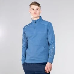 Men's Zack Technical Fleece Half Zip Top Blue / Silver