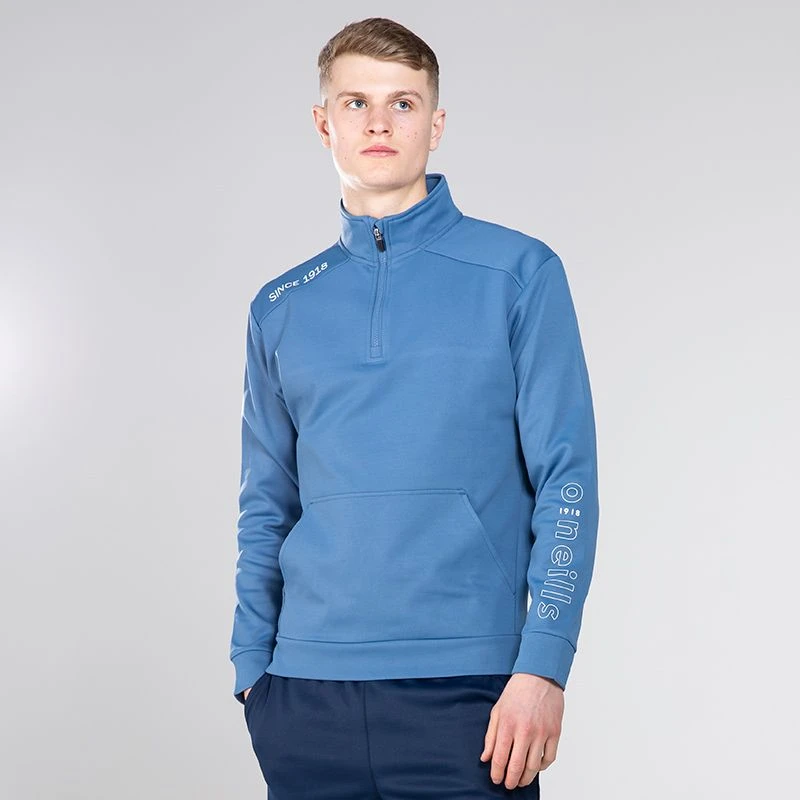 Men's Zack Technical Fleece Half Zip Top Blue / Silver 1 Men's Zack Technical Fleece Half Zip Top Blue / Silver
