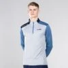 Men's Zack Half Zip Midlayer Top Silver / Blue / Marine