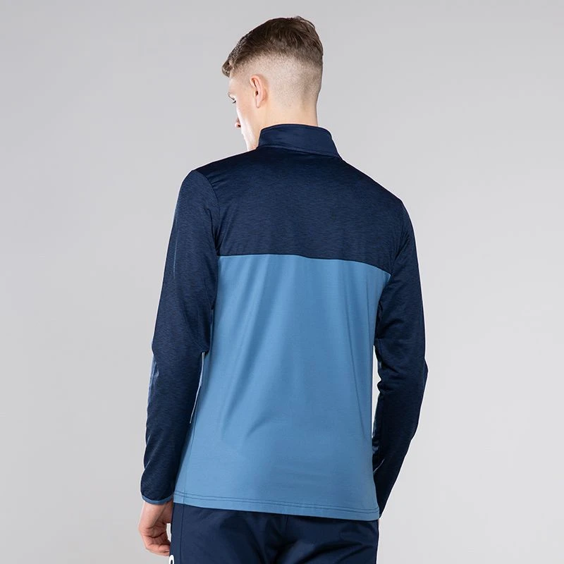 Men's Zack Brushed Half Zip Top Blue / Marine 2 Men's Zack Brushed Half Zip Top Blue / Marine - Image 2