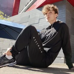 Men's Nathan Regular Technical Fleece Skinny Bottoms Black / Silver -underwear Zone 4t5a1232