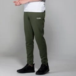 Men's Trigger Fleece Skinny Tracksuit Bottoms Khaki