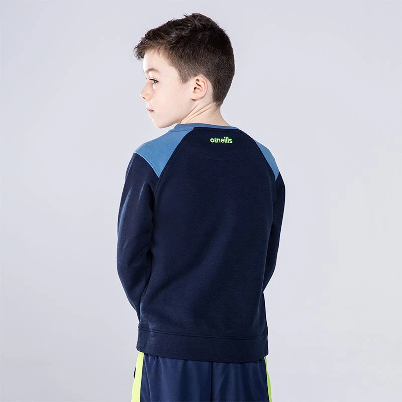 Kids’ Darragh Crew Neck Fleece Sweatshirt Marine / Blue / Green 2 Kids’ Darragh Crew Neck Fleece Sweatshirt Marine / Blue / Green - Image 2