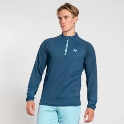 O'Neills Men's Adapt Brushed Half Zip Top Marine / Blue