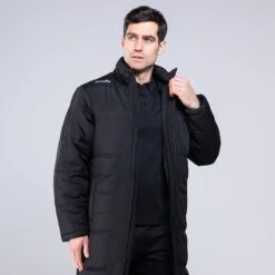 Men's Galaxy Hooded Sub Coat Black -underwear Zone 4t5a3232