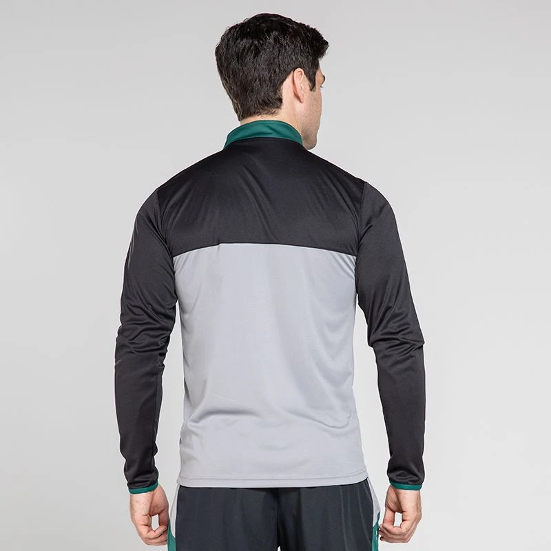 Men's Zack Half Zip Midlayer Top Grey / Black / Green 2 Men's Zack Half Zip Midlayer Top Grey / Black / Green - Image 2