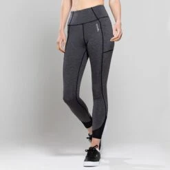 Women's Perrie 7/8 Length Leggings Black / Silver -underwear Zone 4t5a6305